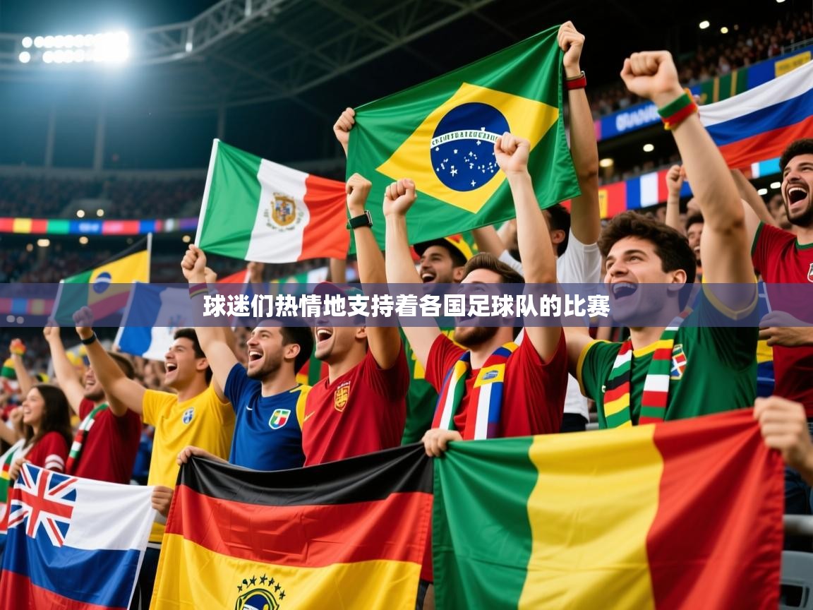 球迷们热情地支持着各国足球队的比赛