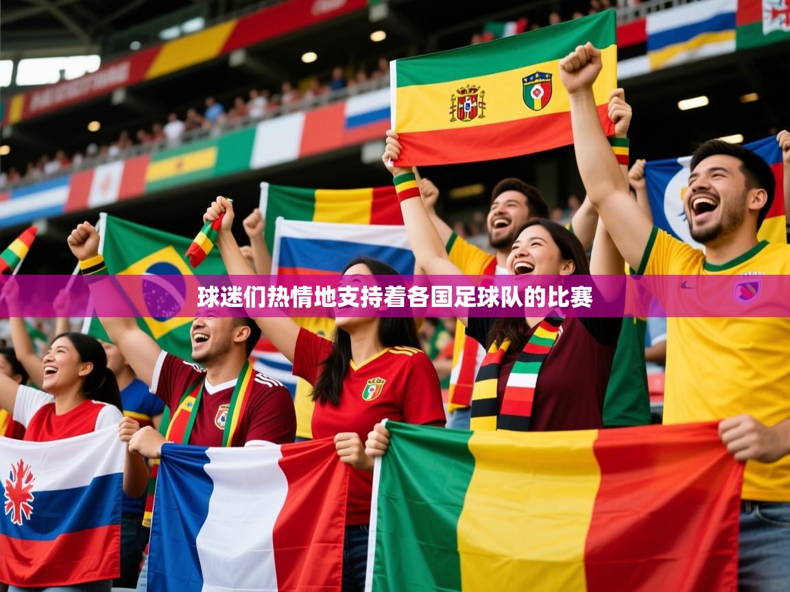 球迷们热情地支持着各国足球队的比赛