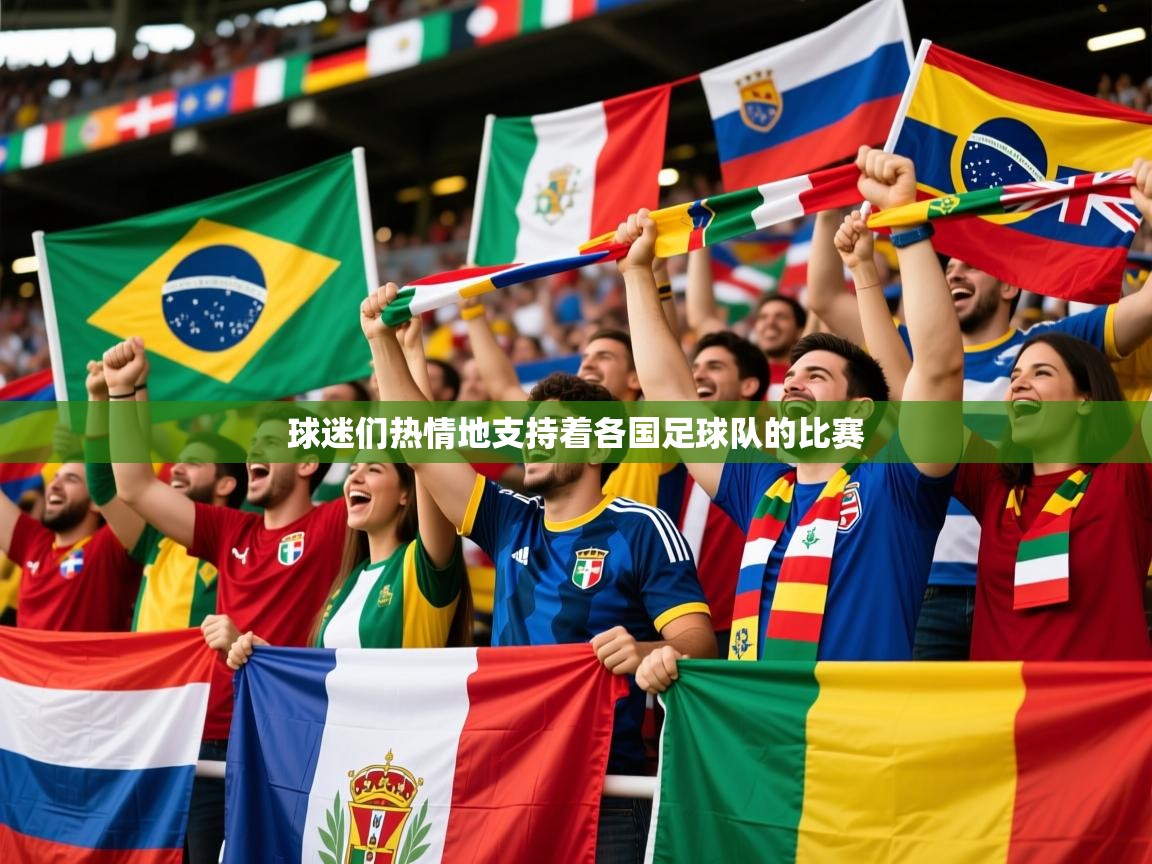球迷们热情地支持着各国足球队的比赛