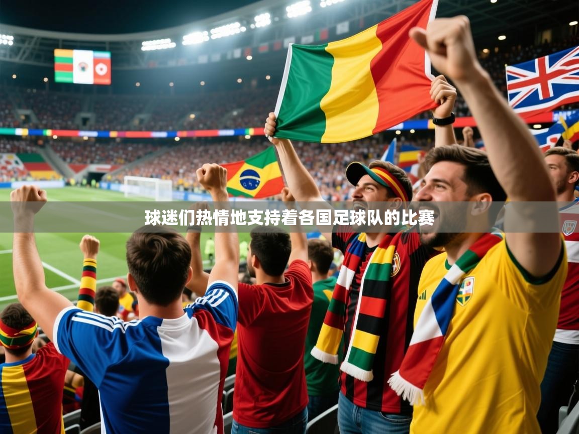 球迷们热情地支持着各国足球队的比赛